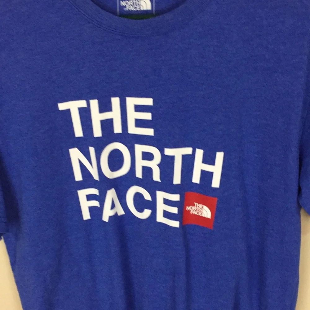 The North Face Blue Spell Out Tee T-shirt Size Medium